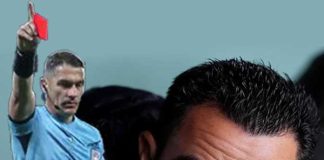 লাল কার্ড দেখলেন জাভি Xavi saw the red card