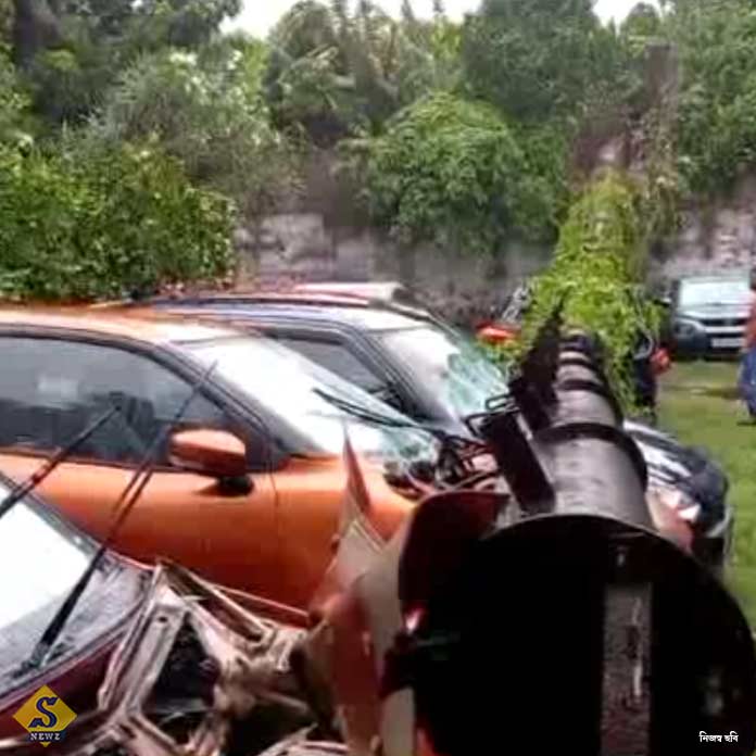 70 feet long chimney broke in Baranagar