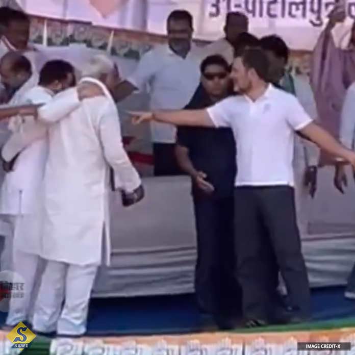 The stage broke in Bihar Rahul was saved The stage broke in Bihar Rahul was saved