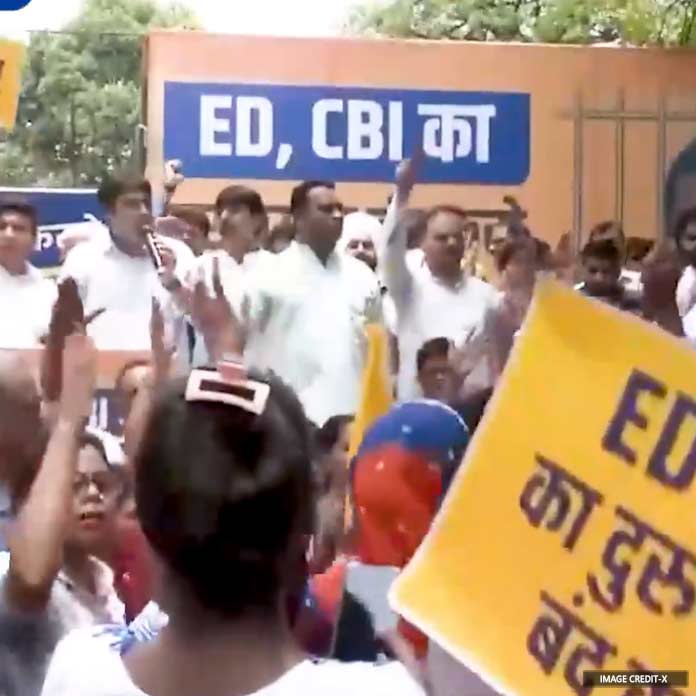 Kejriwals 14 day jail custody protests too