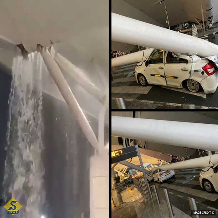 Rain hit Delhi 1 dead after airport roof collapses 1