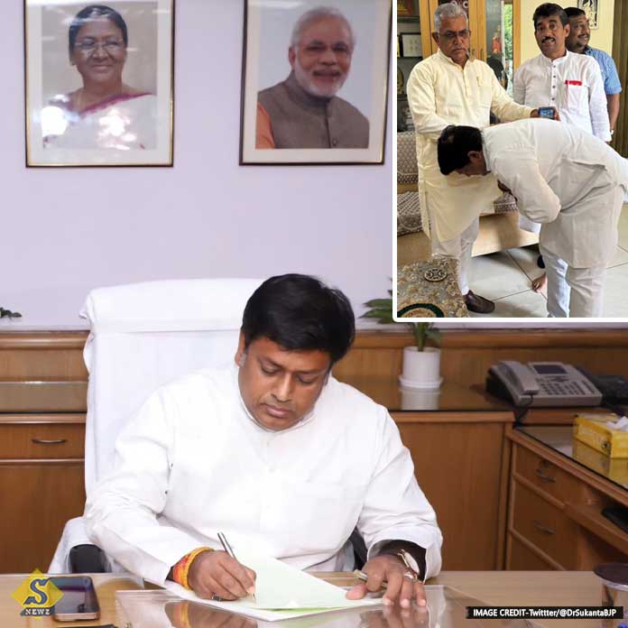 State Minister Sukanth touched Dilips feet