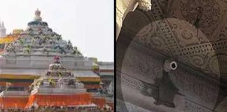 Water is falling through the roof of the sanctum sanctorum of Ram Mandir