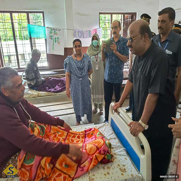 Governor CV Anand Bose meets the injured in Waynad