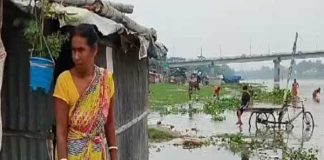 Mahananda water at the edge of the house the locals panic