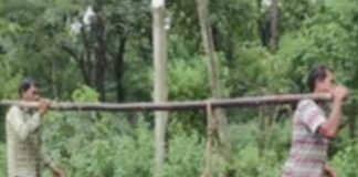 আহতকে কাঁধে নিয়ে ১৪ কিলোমিটার দূরের হাসপাতালে পরিবার The family carried the injured to the hospital 14 kilometers away