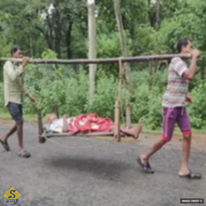 The family carried the injured to the hospital 14 kilometers away