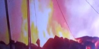 Fire panic in plywood warehouse in Ultodanga