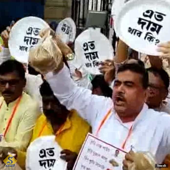 aloor daam niye andolon bjp er