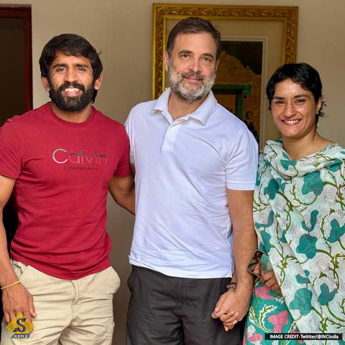 Rahul meets Vinesh Bajrang in Congress