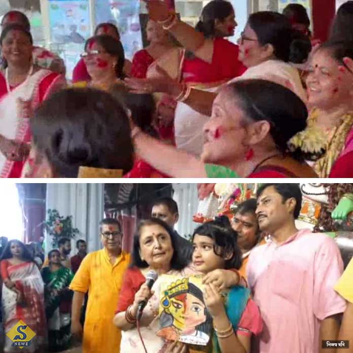 নবমীতেই দশমী, বিসর্জনের পাশাপাশি সিঁদুর খেলাও 