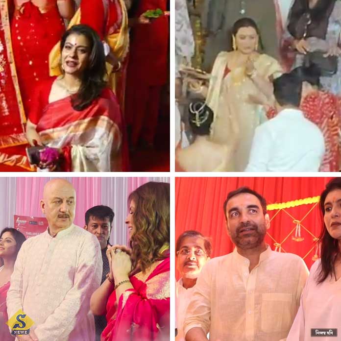 মুম্বইয়ে শারদোৎসবে মাতলেন রানি-কাজল 