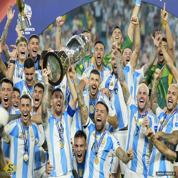 Argentina wins the trophy after defeating Colombia Argentina wins the trophy after defeating Colombia