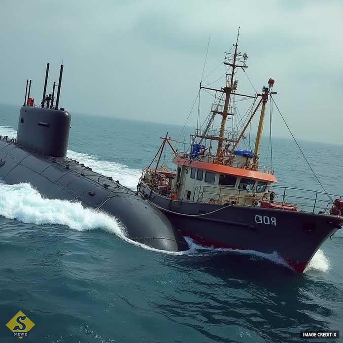 Navy submarine boat collision, 2 fishermen missing