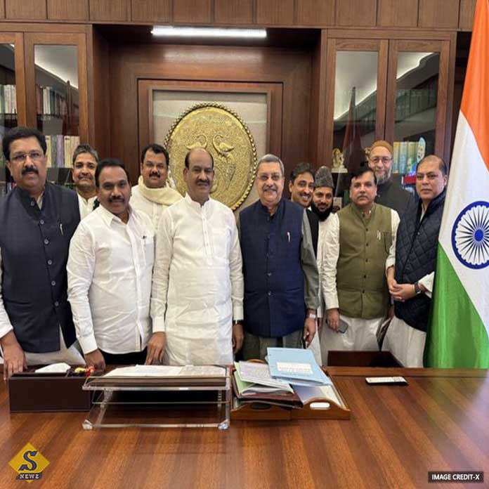 Waqf Bill Opposition MPs at the Speaker's door