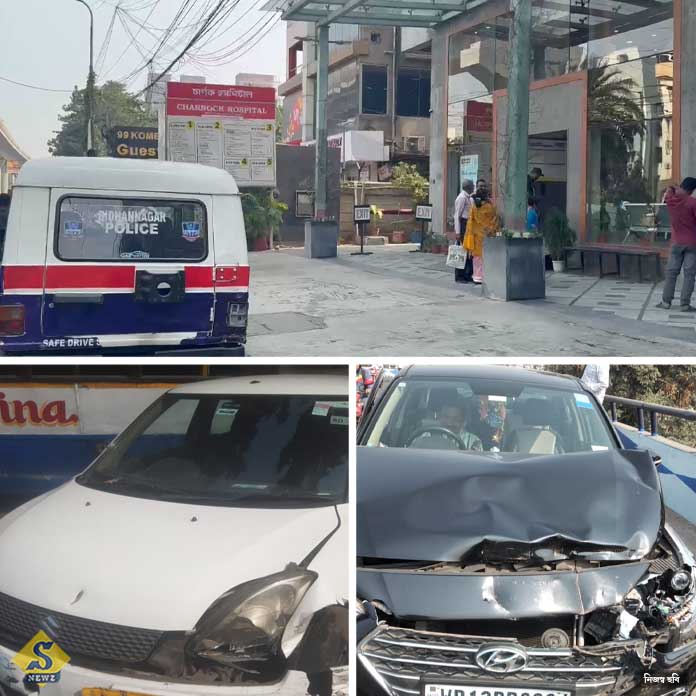 Chinar-Park-road-accident_-Cars-collide-head-on-on-Vidyasagar-Bridge