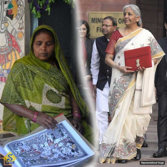 Finance-Minister-in-Madhubani-saree-in-the-name-of-Dulari