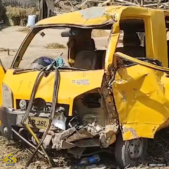 School-bus-truck-head-on-collision,-many-students-seriously-injured
