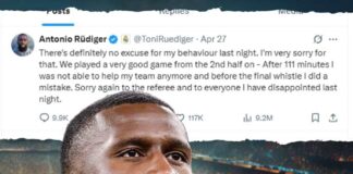 আচরণের জন্য ক্ষমা চান রুডিগার