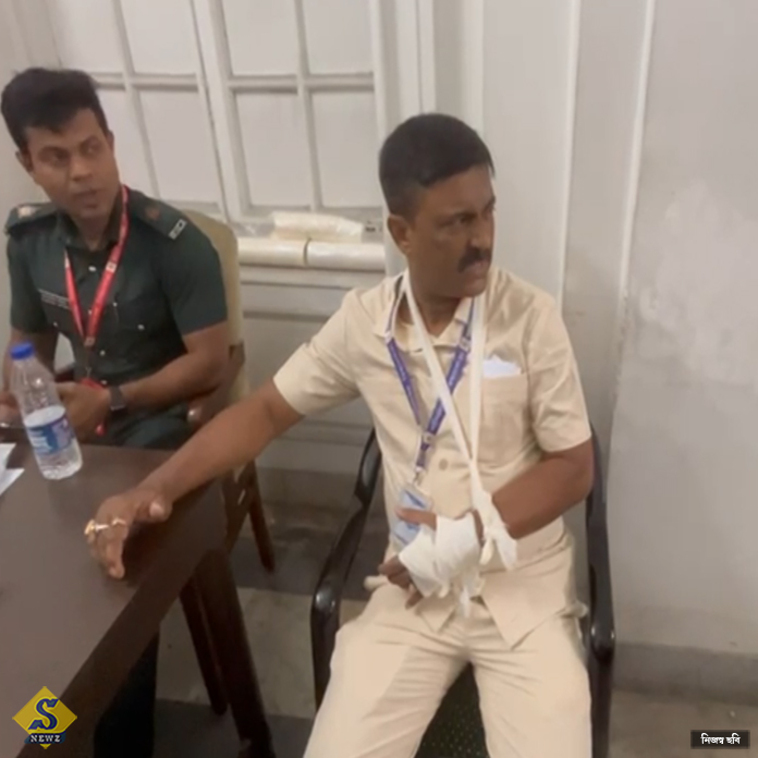 বিধানসভায় বেনজির ঘটনা, ভাঙল হাত, ঝরল রক্তও 