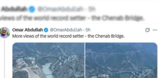চেনাব রেলব্রিজের উদ্বোধনে মোদী, ছবি শেয়ার ওমরের