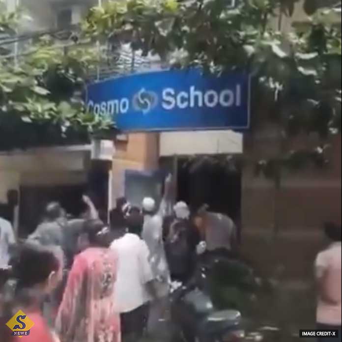 Fire-breaks-out-at-Cosmo-School-in-Mirpur,-Dhaka