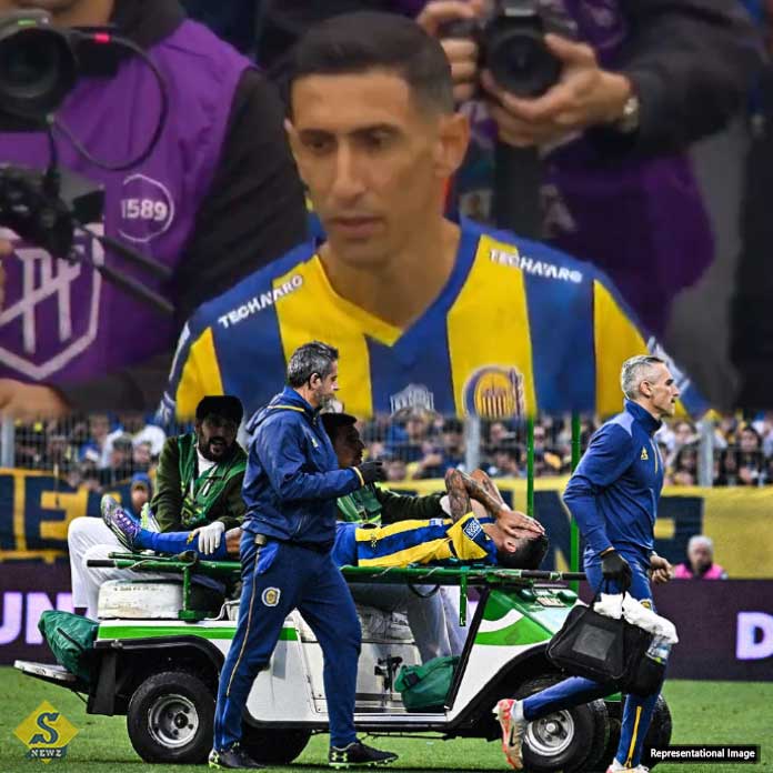 Maria-returns-to-childhood-club,-leaves-the-field-on-a-stretcher