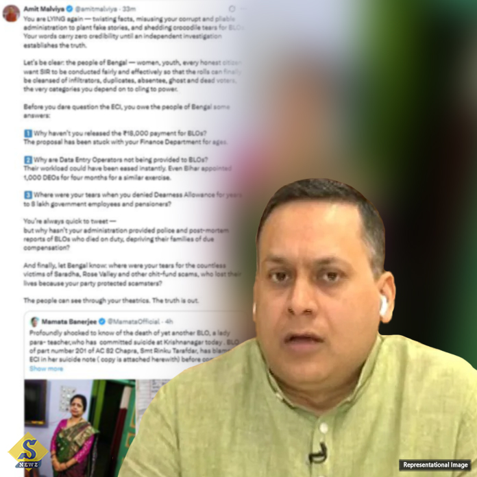 বিএলও মৃত্যুতে কুমিরের কান্না মুখ্যমন্ত্রীর : মালব্য 