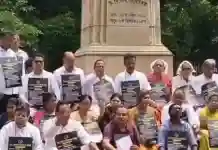 ভোট হিংসা-হকার উচ্ছেদের প্রতিবাদে বিক্ষোভ তৃণমূলের